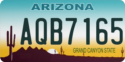 AZ license plate AQB7165