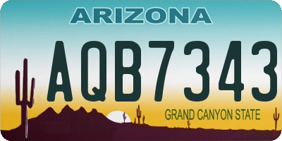 AZ license plate AQB7343