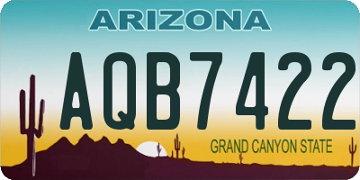 AZ license plate AQB7422