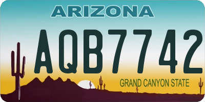 AZ license plate AQB7742