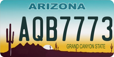 AZ license plate AQB7773