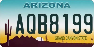 AZ license plate AQB8199