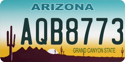 AZ license plate AQB8773