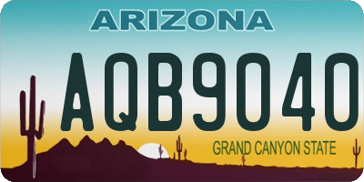 AZ license plate AQB9040