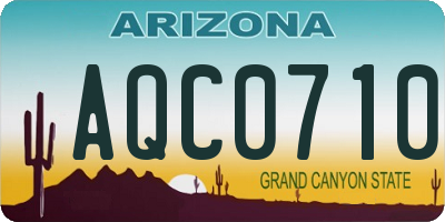 AZ license plate AQC0710