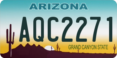 AZ license plate AQC2271