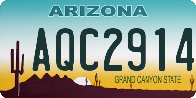 AZ license plate AQC2914