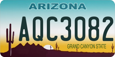 AZ license plate AQC3082