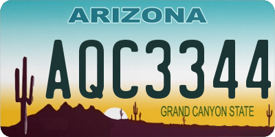 AZ license plate AQC3344