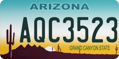 AZ license plate AQC3523