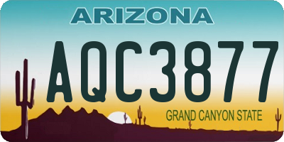 AZ license plate AQC3877
