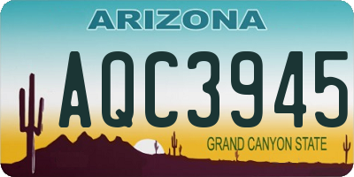 AZ license plate AQC3945