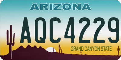 AZ license plate AQC4229