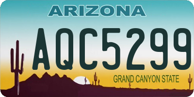 AZ license plate AQC5299