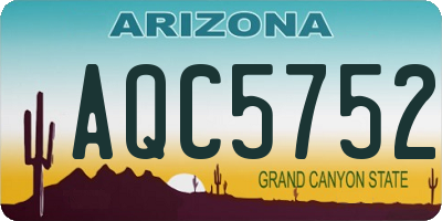 AZ license plate AQC5752