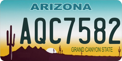 AZ license plate AQC7582