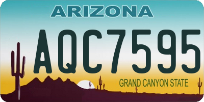 AZ license plate AQC7595