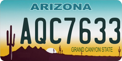 AZ license plate AQC7633