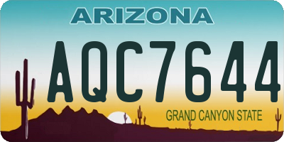 AZ license plate AQC7644