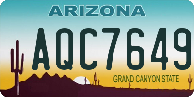 AZ license plate AQC7649