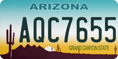AZ license plate AQC7655