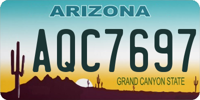 AZ license plate AQC7697