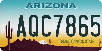 AZ license plate AQC7865
