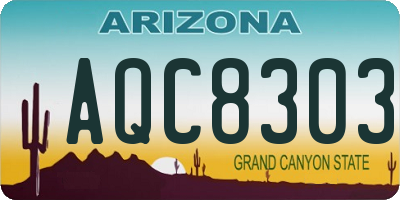 AZ license plate AQC8303