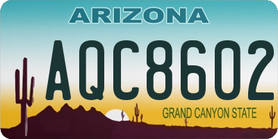 AZ license plate AQC8602
