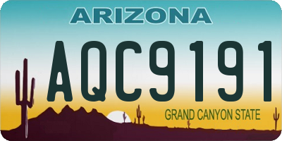 AZ license plate AQC9191