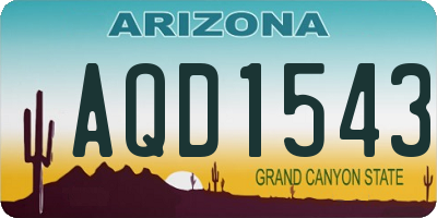 AZ license plate AQD1543