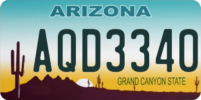 AZ license plate AQD3340