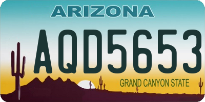 AZ license plate AQD5653