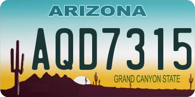 AZ license plate AQD7315