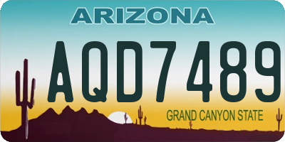 AZ license plate AQD7489
