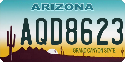 AZ license plate AQD8623