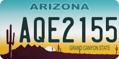 AZ license plate AQE2155
