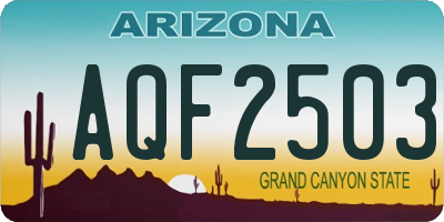 AZ license plate AQF2503