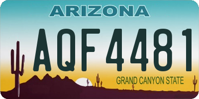 AZ license plate AQF4481