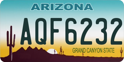 AZ license plate AQF6232
