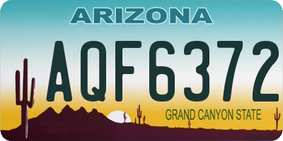 AZ license plate AQF6372