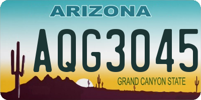 AZ license plate AQG3045