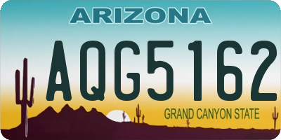 AZ license plate AQG5162