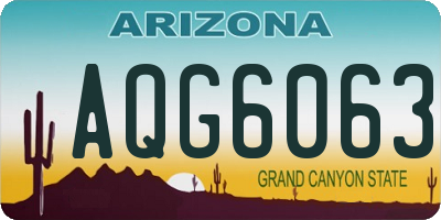 AZ license plate AQG6063