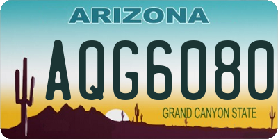 AZ license plate AQG6080