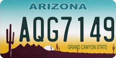AZ license plate AQG7149