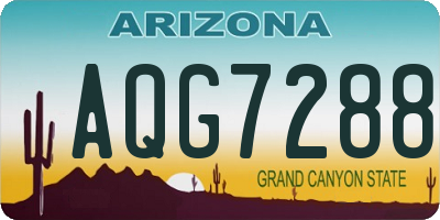 AZ license plate AQG7288