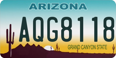 AZ license plate AQG8118