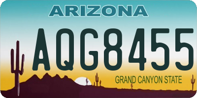 AZ license plate AQG8455