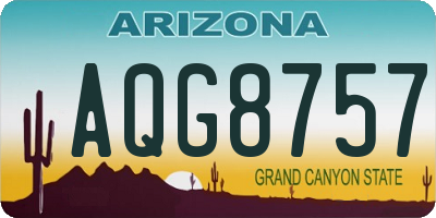 AZ license plate AQG8757
